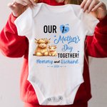 Personalized Cute Giraffe Fantasy Unicorn Animal Design 100% Cotton T-shirt Baby Bodysuit with Name 1st Mother's Day Birthday Gift for Baby Mom
