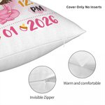 Personalized Cartoon Baby Birth Announcement Soft Throw Pillow Cover with Name Nursery Room Decor Birthday Baby Shower Gift for Newborn