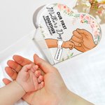 Plaque de coeur en acrylique avec fleurs et prénoms Cadeau de naissance pour nouvelle maman