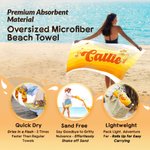 Personalized Multicolor Gradient Stripe Oversized Quick Dry Beach Towel with Name Beach Travel Essentials Birthday Gift for Family Friend
