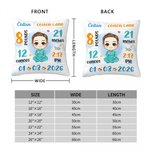 Personalized Cartoon Baby Birth Announcement Soft Throw Pillow Cover with Name Nursery Room Decor Birthday Baby Shower Gift for Newborn