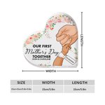 Plaque de coeur en acrylique avec fleurs et prénoms Cadeau de naissance pour nouvelle maman