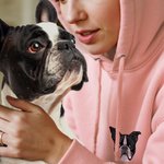 Personlig brodert tegneseriehund katt avatar foto T-skjorte genser hettegenser med navn minnesmerke sympati tap av kjæledyr gave til kjæledyrelsker
