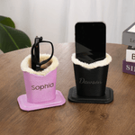 Personalisierte Minimalist Name PU Leder Brillenhalter mit Plüsch Futter Büro Muttertag Geburtstag Geschenk für Erwachsene Studenten