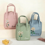 Personalised Birth Flower PU Leather Handheld Makeup Bag with Name Birthday Anniversary Gift for Women