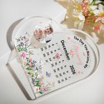 Gepersonaliseerde De Dag Je Werd Mijn Mama Kalender Hart Acryl Plaquette met Foto Home Decoratie Moederdag Verjaardagscadeau voor moeder kinderen