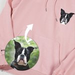 Personlig brodert tegneseriehund katt avatar foto T-skjorte genser hettegenser med navn minnesmerke sympati tap av kjæledyr gave til kjæledyrelsker