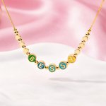 Personalized Colorful Enamel Letter Bead Necklace with Name and Heart Accent Dainty Jewelry Anniversary Birthday Gift for Her