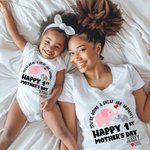 Personalizado You're Doing A Great Job Cute Elephant 100% Algodón Camiseta Babero con Nombre Feliz 1er Día de la Madre Cumpleaños Regalo para Bebé Mamá