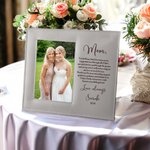 Personalized Mother of the Bride Poem Leather Photo Frame with Folding Stand and Hanger Wedding Thank You Gift for Mom