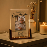 Personalised Photo Acrylic LED Night Light with Name and Wooden Base Home Decor Sympathy Gift for Family Friends