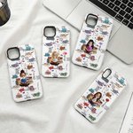 Personalised Cartoon Reading Girl Character Birth Flower Phone Case for iPhone Samsung with Name Daily Use Birthday Gift for Book Lovers