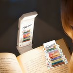 Personalised Book Pile Flower LED Rechargeable Light Clip Bookmark Set with Name Reading Accessories Birthday Gift for Book Lovers Friends