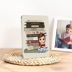 Personalized Cartoon Character Retro Books Portable  Kindle Case with Name Daily Use Birthday Gift for Book Lovers Bookworms