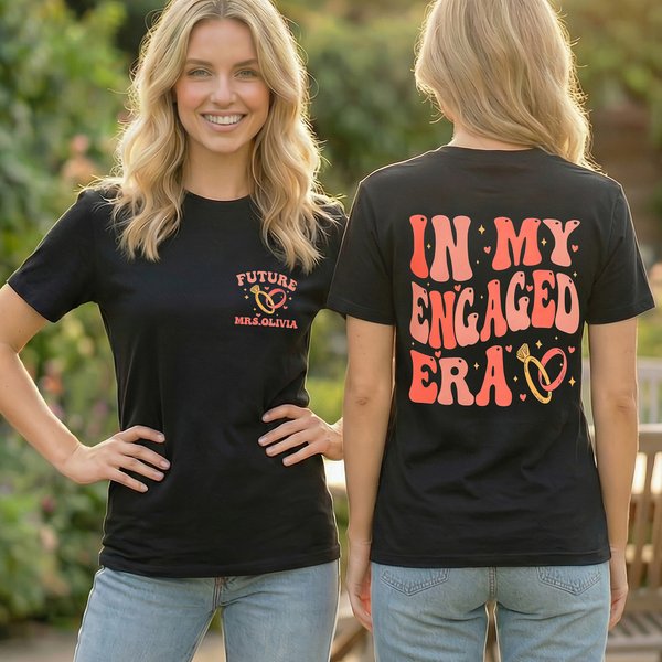Gepersonaliseerd In Mijn Verloofde Tijdperk Groep Fan T-shirt Sweatshirt Hoodie met Naam Bruids Douche Verloving Concert Kleding Cadeau voor haar