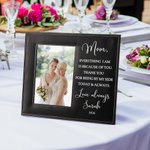 Personalized Mother of the Bride Poem Leather Photo Frame with Folding Stand and Hanger Wedding Thank You Gift for Mom
