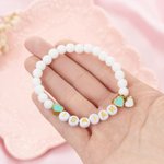 Personalised Name Heart Elastic Beaded Bracelet Birthday Friendship Easter Gift for Toddlers Girls Women