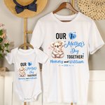 Personalized Cute Giraffe Fantasy Unicorn Animal Design 100% Cotton T-shirt Baby Bodysuit with Name 1st Mother's Day Birthday Gift for Baby Mom