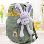Llavero personalizado de peluche elástico con nombre y huevo gigante de pascua rellenable regalo de fiesta y búsqueda de huevos para niños