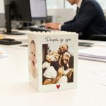 Portalápices personalizado de bloques de construcción con foto gran capacidad decoración de escritorio regalo de cumpleaños para familia y amigos