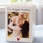 Portalápices personalizado de bloques de construcción con foto gran capacidad decoración de escritorio regalo de cumpleaños para familia y amigos