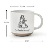 Taza de cerámica personalizada de 355 ml con retrato fotográfico en arte lineal y texto con asa regalo de cumpleaños para familiares y amigos