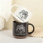 Taza de cerámica personalizada de 355 ml con retrato fotográfico en arte lineal y texto con asa regalo de cumpleaños para familiares y amigos