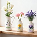 Personalisierte Retro Geburt Blume Birthstone Keramik Vase mit Namen Home Decor Muttertag Geburtstag Geschenk für Frauen