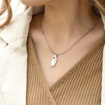 Collar personalizado con oso polar abrazado y nombres joyería linda regalo de San Valentín para pareja