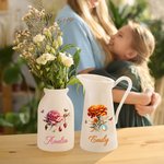 Personalisierte Retro Geburt Blume Birthstone Keramik Vase mit Namen Home Decor Muttertag Geburtstag Geschenk für Frauen