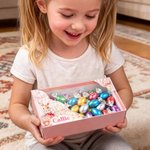 Boîte cadeau Pâques personnalisée avec nom et motif de lapin - Usage quotidien - Cadeau Pâques pour enfants