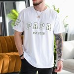 Personalizada de imitación bordado Papá Camiseta Sudadera Sudadera con capucha con Est Año y los nombres de los niños Día del Padre Cumpleaños Regalo para él
