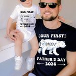 Set di orsi personalizzati Migliore abbinamento tra papà e bambino Camicia Il nostro primo regalo per la festa del papà per il nuovo papà Lui