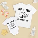 Personalisierte Faust Matching Set Shirt Besties seit Jahr Vater und Baby Vatertag Geschenk neue Papa Geschenk Baumwollhemd