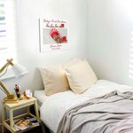 Personalized Baby's First Christmas Picture Framed Canvas Painting with Text Wall Decor Christmas Gift for Newborn New Mom Dad
