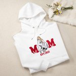 Personalized Embroidered Dog Cat Mom Dad Photo Multicolor T-shirt Sweatshirt Hoodie with Year Birthday Holiday Gift for Pet Owners Lovers