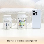 Personalisierte 1-10 Geburt Blumen Keramikvase mit Griff Titel und Namen Geburtstag Muttertag Geschenk für Mama Oma Familie