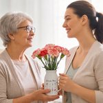 Personalisierte 1-10 Geburt Blumen Keramikvase mit Griff Titel und Namen Geburtstag Muttertag Geschenk für Mama Oma Familie