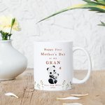 Set de Taza de Café y Posavasos de Cerámica Personalizados Feliz Primer Día de la Madre 11oz con Diseño de Abrazo de Animales Regalo del Día de la Madre para la Abuela Mamá