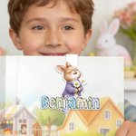 Marque-page magnétique personnalisé Daisy Bunny avec nom Cadeau d'anniversaire de Pâques pour les enfants rats de bibliothèque