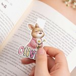 Marque-page magnétique personnalisé Daisy Bunny avec nom Cadeau d'anniversaire de Pâques pour les enfants rats de bibliothèque