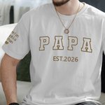 Personalizada de imitación bordado Papá Camiseta Sudadera Sudadera con capucha con Est Año y los nombres de los niños Día del Padre Cumpleaños Regalo para él