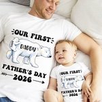 Set di orsi personalizzati Migliore abbinamento tra papà e bambino Camicia Il nostro primo regalo per la festa del papà per il nuovo papà Lui