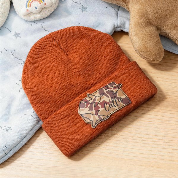 Personalisierte Flying Mallards Camouflage weiche Mütze Hut mit Namen Winter Accessoire Jagd Saison täglich tragen Geburtstagsgeschenk für Babys Teenager
