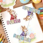 Marque-page magnétique personnalisé Daisy Bunny avec nom Cadeau d'anniversaire de Pâques pour les enfants rats de bibliothèque