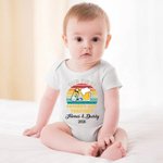 Personalized Baby Bottle Beer Father and Daughter Son Set Name Year Best Dad T-shirt Our First Father’s Day Gift