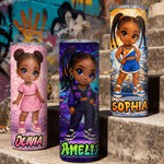 Personalised Cartoon Character Graffiti Style 20 oz Straight Skinny Tumbler Back to School Daily Gift for Kids Graffiti Lovers