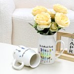 Personalisierte 1-10 Geburt Blumen Keramikvase mit Griff Titel und Namen Geburtstag Muttertag Geschenk für Mama Oma Familie