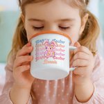 Personlig Happy Easter Sequin Y2K Bunny 12 oz emaljmugg med namn Daglig användning Påskpresent för barn