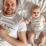 Biberon et chope de bière personnalisés T-shirt 100% coton et pyjama avec texte Cadeau d'anniversaire de la fête des pères pour le papa d'un enfant